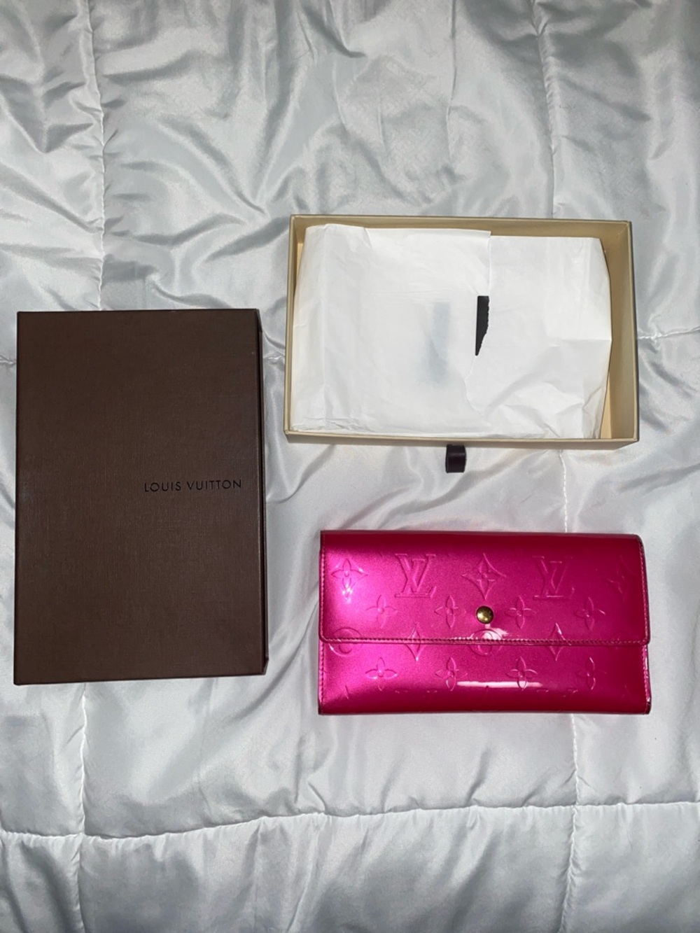 Louis Vuitton Fuchsia Vernis Monogram Continental Wallet